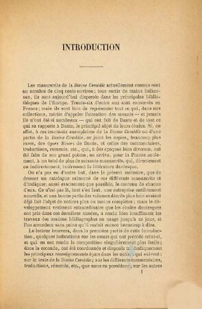 Les manuscrits de Dante des bibliothèques de France : Essai d'un catalogue raisonné. Avec 2 planches en héliogravure