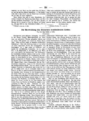 Die Entwicklung des deutschen musikalischen Liedes : (Fortsetzung)