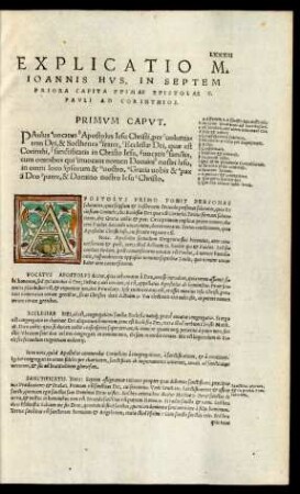 Explicatio M. Ioannis Hus, In Septem Priora Capita Ppimae Epistolae S. Pauli Ad Corinthios.