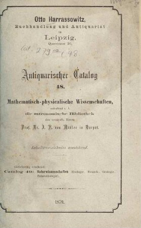 Antiquarischer Catalog, 48