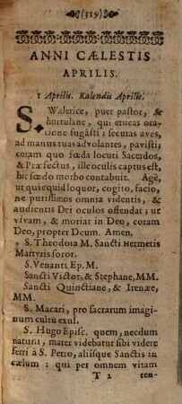 R.P. Joannis Nadasi, e Societate Jesu, Annus Caelestis, Jesu Regi, & Mariae Reginae, Sanctorum Omnium sacer : ad suppeditandam quotidianis meditationibus, piis desideriis, & colliquiis, novam indies materiam, opportunus: Una Cum Diebus Marianis, per quotidianas ad B. Virginem aspirationes, 2. Aprilis, Majus & Junius