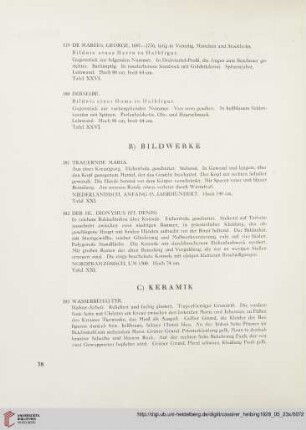 B) Bildwerke (Nr. 181-182)