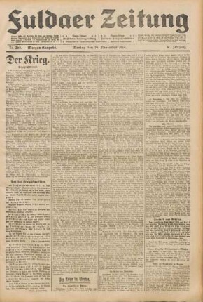 Ausgabe vom Montag, den 16. November 1914.