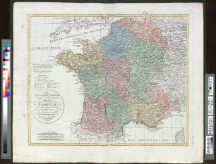 La Republique Françoise divisée en 113 cent treize Départements : = Charte von Frankreich Samt den eroberten Laendern, mit Inbegriff der Inseln Corsica und Elba