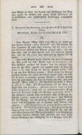 7. Antiquarische Notizen, von Pastor Kuß in Kellinghusen. (Beschluß). Siehe den dritten Band S. 692.