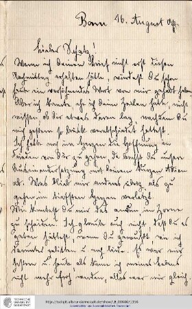 Brief vom 16.08.1907