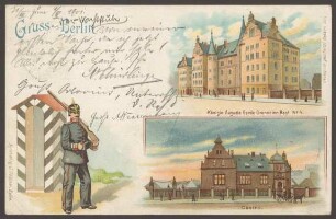 Ansichtskarte Kasernengebäude und Kasino, Königin Augusta Garde-Grenadiere