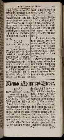 Heilige Sonntags- Lieder. - Von den H. Zehn Gebothen.
