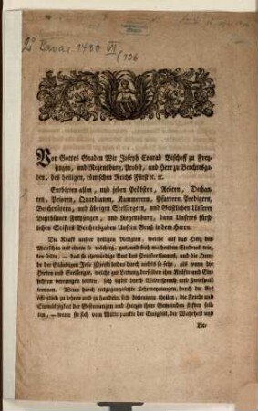 Hirtenbrief an die Geistlichkeit der Bißthümer Freising und Regensburg und der gefürsteten Probstey Berchtesgaden