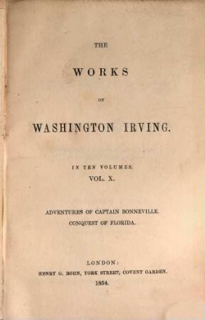 The works of Washington Irving. X