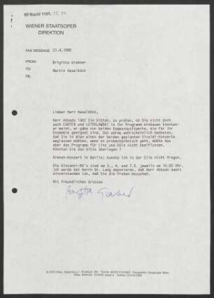 Brief an Martin Haselböck, 21.04.1990