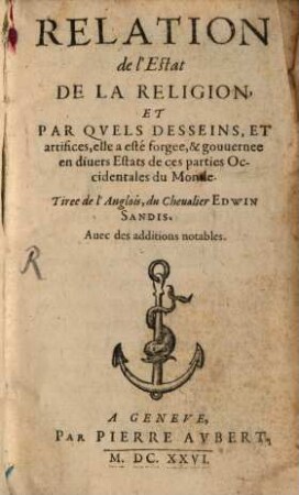 Relation de l'estat de la réligion