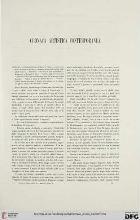 Cronaca artistica contemporanea
