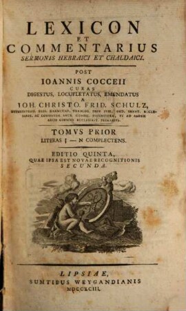 Lexicon Et Commentarius Sermonis Hebraici Et Chaldaici, Tomvs Prior. Literas '-N Complectens