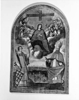 Schmerzensmadonna, Heilige Eligius und Lorenz