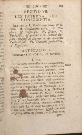Sectio VII. Lex Interna, Seu Conscientia.