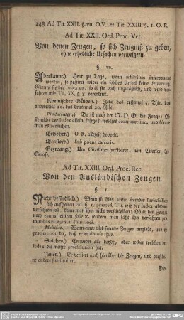 Ad. Tit. XXIII. Ord. Proc. Rec. Von den Ausländischen Zeugen