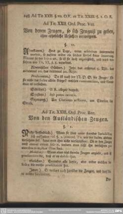 Ad. Tit. XXIII. Ord. Proc. Rec. Von den Ausländischen Zeugen