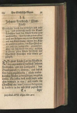 8. Johann Friedrich/ ChurFürst.