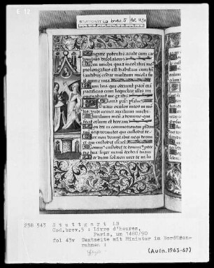 Lateinisches Stundenbuch (Livre d'heures) — Augustus und die tiburtinische Sybille, Folio 43verso