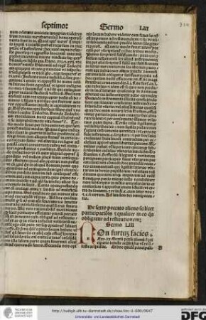 De sexto peccato alieno scilicet participationis et qualiter in eo quis obligatur ad restitutionem.