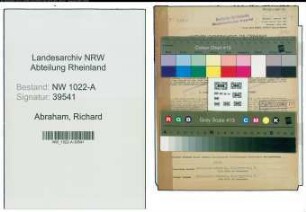 Entnazifizierung Richard Abraham , geb. 19.05.1901 (Reichsbahnsekretaer)