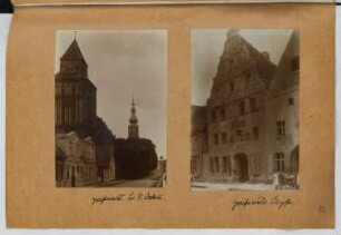 St. Jacobi, Greifswald / Burgstraße, Anklam: Ansichten (aus: Skizzen- und Fotoalbum 25)