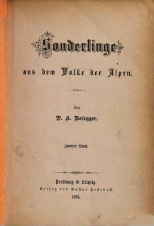 Sonderlinge aus dem Volke der Alpen, 2