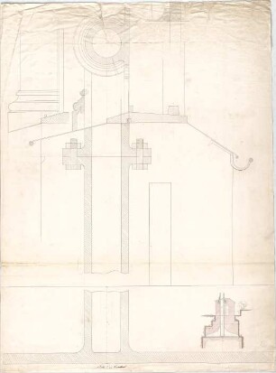 Voit, August von; München; Botanischer Garten - Palmenhaus - Säulenbasis (Teilansicht, Schnitte, Detail)