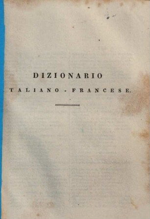 Nouveau dictionnaire de poche français-italien et italien-français. 2., Italiano-francese