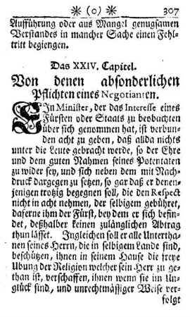 Das XXIV. Capitel. Von denen absonderlichen Pflichten eines Negotianten.