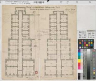 Soest, Königliches Amtsgericht und Gefängnis, Erdgeschoss, Kellergeschoss, Grundriss