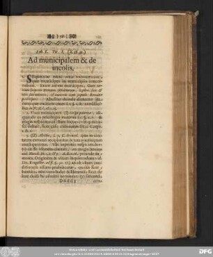 Tit. I. (X. 38. 39.) Ad municipalem & de incolis.