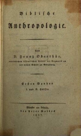 Biblische Anthropologie, 1