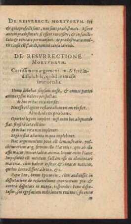 De Resurrectione Mortuorum.