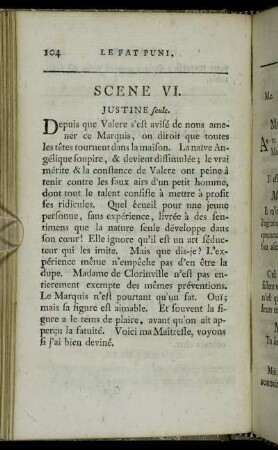 Scene VI. Justine seule