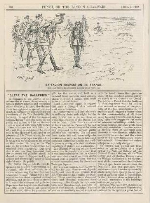 Battalion inspection in France. Men are being demobilised faster than officers.