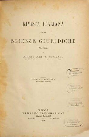 Rivista italiana per le scienze giuridiche. 10. 1890