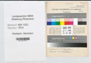 Entnazifizierung Hermann Horbach , geb. 18.02.1896 (Rohrleger)
