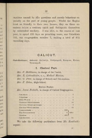 59-63, Calicut (with out-stations)