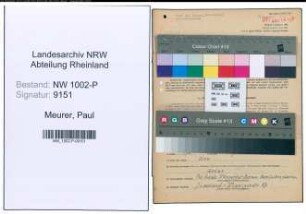 Entnazifizierung Paul Meurer , geb. 05.04.1912 (Polizeibeamter)