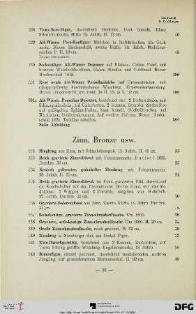 Zinn, Bronze usw. (Nr. 332-351)