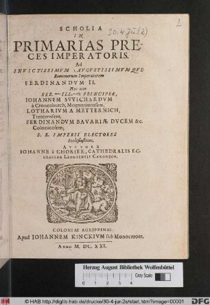 Scholia In Primarias Preces Imperatoris