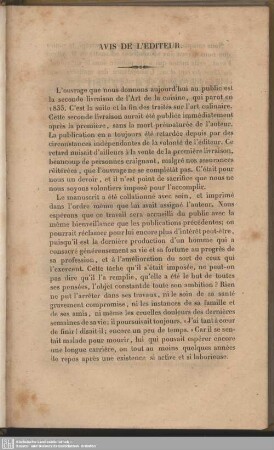 Avis de l'editeur
