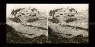 Westseite des Monte Rosa mit Gorner- und Grenzgletscher, Nordend und Dufourspitze
