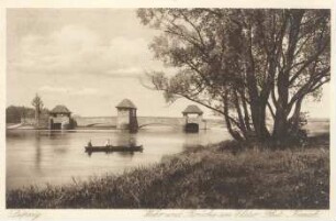 Leipzig: Wehr und Brücke am Elster-Flut-Kanal