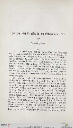 Der Zug nach Versailles in den Oktobertagen 1789