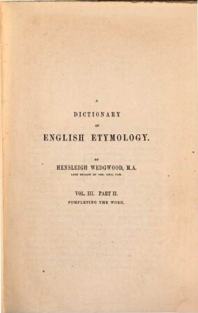 A dictionary of english etymology, 3,2. Q - Z ; 2