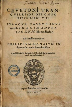 De XII Caesaribus : libri VIII.