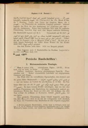 Persische Handschriften. [8° Cod. Ms. pers. 1 - 8° Cod. Ms. pers. 40]